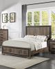 Oak Finish High Headboard 1pc King Size Bed Bedroom Furniture Bedframe Panel Design Wooden