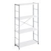 White and Chrome 4-Tier Rectangular Bookshelf