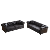 FX 3 Seats + 3 Seats Combo Sofa Modern living room sofa with solid wood frame and wooden feet, 4 cushions, apartment sofa furniture for living room