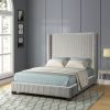 Queen Upholstered Bed in a Box Light Gray