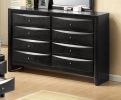 1Pc Contemporary 8 Drawer Dresser Black Finish Solid Wood Wooden Bedroom Furniture