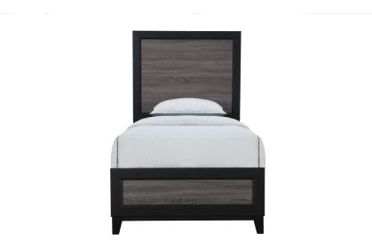 SOLUTO GREY AND BLACK TWIN BED