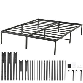 14 Inch Queen Metal Bed Frame Platform, No Box Spring Needed