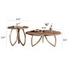 Mid-Century Round Walnut Wood Finish Nesting Coffee Table 2 Piece