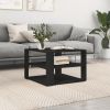 Coffee Table Black Engineered wood Small Square Modern