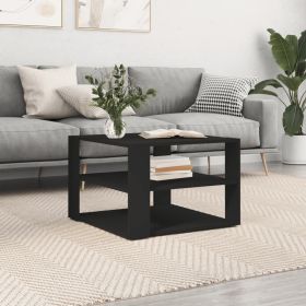 Coffee Table Black Engineered wood Small Square Modern