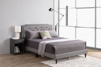 Glory Furniture Deb G1112-QB-UP Queen Bed - All In One Box , LIGHT GREY