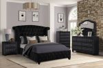 Sophia Queen 5 Pc Upholstery Bedroom Set Made With Wood in Black