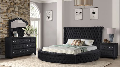 Hazel Queen 4 Pc Bedroom Set Made With Wood In Black Color