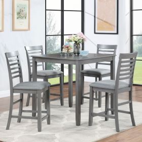 5 Piece Dining Table Set, Wooden Dining Square Table Set for 4