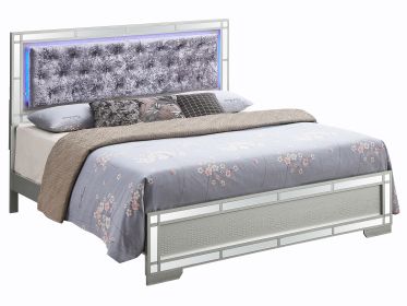 Glamorous Silver Champagne Queen Bed