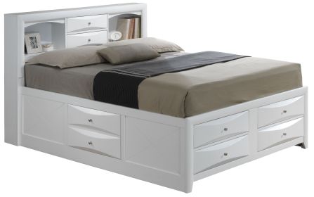 Contemporary White King Storage Bed