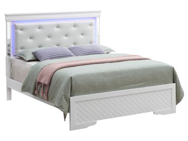 Elegant Silver Champagne King Size Bed