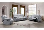 STONIC GREY RECLINING SOFA, LOVE AND CHAIR