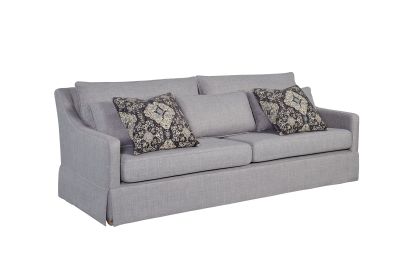 Sofa with Skirt and Reversable Cushions and 2 Pillows