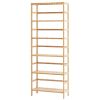 VEVOR 6-Tier Bamboo Shelf, Open Wood Bookshelf, Display Storage Rack Organizer, Freestanding Flower Plant Stand