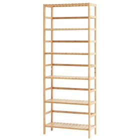 VEVOR 6-Tier Bamboo Shelf, Open Wood Bookshelf, Display Storage Rack Organizer, Freestanding Flower Plant Stand