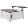 VEVOR 36" Farmhouse Coffee Table, Hinged Lift Top Square Coffee Table with Built-in Power Strip, Wooden Rustic Cocktail Table for Living Room, Bedroom