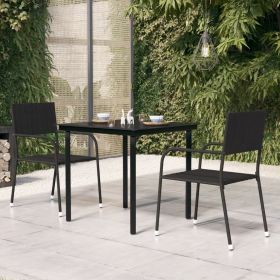 Garden Dining Table Black Powder-coated steel, glass Medium Tough