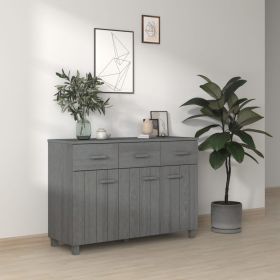 Sideboard Dark Grey Solid Pine Wood, MDF Medium Buffet Sideboard