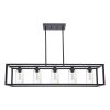 Black Chandeliers Rectangle 5 Lights Dining Room Lighting Fixtures Hanging Over Table