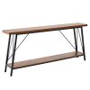 Narrow Console Sofa Table, 70.9 inches Behind Couch Table, 2-Tier Long Entryway Table and Skinny Hallway Table, Narrow Sofa Table with Metal Frame