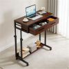 Adjustable height desk, computer desk, office desk, mobile side desk, portable desk with drawers,