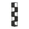 Econ 5-Tier Zigzag Corner Shelf Bookcase, Bookshelf, Espresso/Black