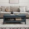 Farmhouse Coffee Table Rustic Cocktail Center Table with Thickened Tabletop