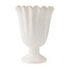 Stoneware Scalloped Vase, Cream, 9"