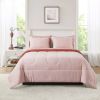7-Piece Reversible Bed in a Bag Comforter Set with Sheets, Pink, King