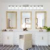 10-Light Bathroom Light Fixtures, 6552inch Nickel Vanity Light with Milky White Glass Shade, Modern Bathroom Wall Lights Over Mirror
