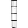 Modern Shelf Floor Lamp with Dual Ambient Light, Standing Lamp Living Room, Bedroom, 10.25"x10.25"x61.5", Black