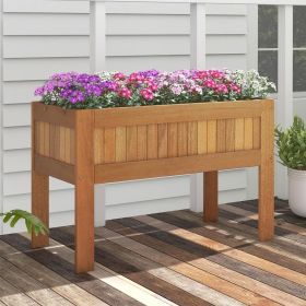 1PC Wooden Raised Garden Bed Solid Wood Elevated Planter Box with Legs