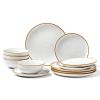 VEVOR Dinnerware Set, Service for 4 (12 PCS), Round Plates and Bowls Sets, Scratch Resistant Ceramic Dinner Ware