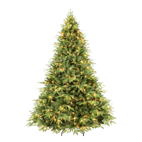 Artificial 5ft Green Christmas Tree with 1419 PE/PVC Mixed Branch Tips, 300L warm white led, Steel wire