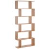 75.5" H 6-Tier Oak Wooden Bookcase, Storage Display Shelf, Room Divider Freestanding