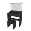 New Large Mirror Vanity Desk for Bed room , Modern Makeup Vanity Set with Power Outlet and Hair dryer holder, 5 Drawers