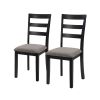 Farmhouse Style Dining Chairs Set of 2, Wooden Kitchen Chairs, Solid Wood Legs, High Ladder Back, Non-Slip Foot Pads, Sturdy Design
