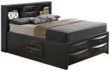 Sleek Contemporary Black King Storage Bed