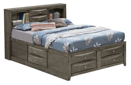 Elegant Gray Queen Storage Bed For Modern Homes