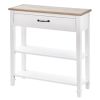 30" Console Table, Modern Narrow Entryway Table with Drawer and 2 Shelves, Sofa Table for Living Room, Hallway, White