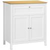 Sideboard Cabinet, Buffet Table with Drawer, Double Door Cupboard and Adjustable Shelf for Living Room, Entryway, White