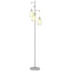 Industrial Floor Lamp with 3 Hanging Wire Lampshades, Dimmable Standing Lamp for Living Room, Silver