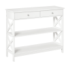 39" Console Table, Narrow Entryway Table with Storage Shelves, Drawers and X Frame for Behind Couch, Living Room, Hallway, White
