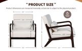 Mid Century Modern Armchair, Accent Chair with Solid Wood Frame and Detachable Lumbar Pillow for Living Room, Bedroom