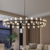 (L005030-D48-P48B/W1340P310779)48 Inches Luxury Chandeliers Crystal Living Room Decorative Lights Simple Modern Dining Room LED Lighting