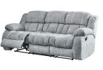 STONIC GREY RECLINING SOFA, LOVE AND CHAIR