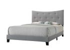 Grey Queen Bed with Tufted Headboard
