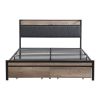 FULL Size Metal Platform Bed Frame with upholstery storage function Headboard and USB LINER and Footboard with drawers , No Box Spring Needed